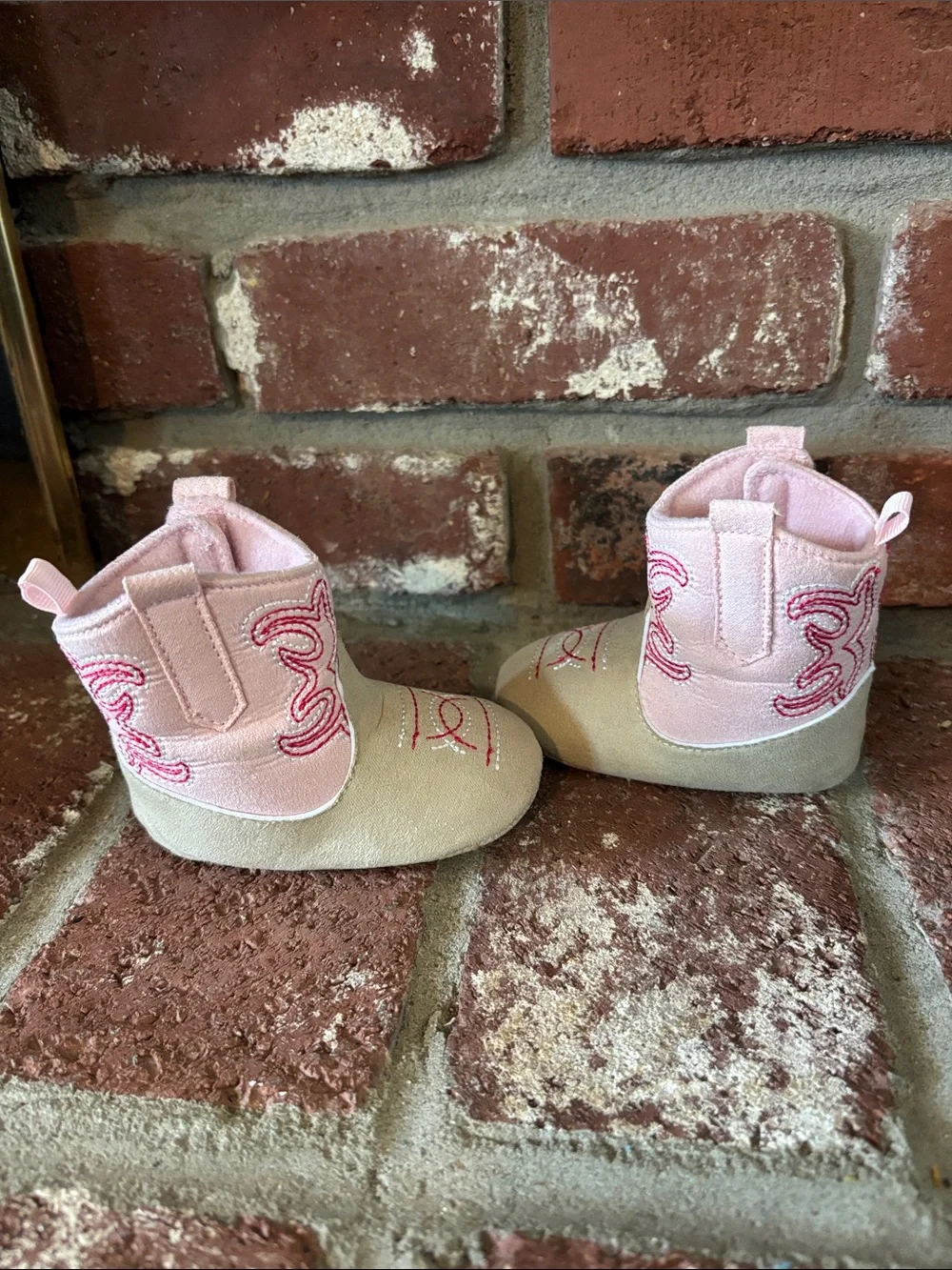 Pink Baby Cowboy Cowgirl Booties Boots Size 6-9 months